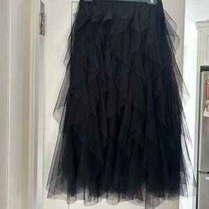 Elegant Black Tulle Skirt